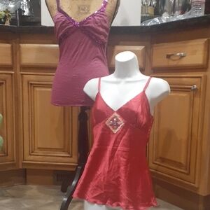 Lot Of 2 Hot Pink NWT Camisole Tops. Both Size Med.